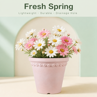 Pot de fleurs en plastique imitation terre cuite de 8 pouces, empilable, avec drainage