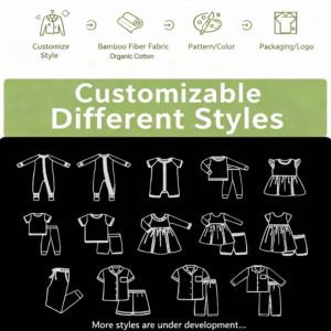 Pigiami per Neonati Personalizzati all'Ingrosso, Tutine Intere in <span class=keywords><strong>Cotone</strong></span> Biologico Stampato - Product Image 3