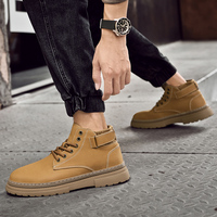 Chaussures de travail en cuir véritable grande taille, logo personnalisé, bottes décontractées d'extérieur, chaussures de marche pour hommes