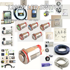 12mm saklar tombol tekan logam besi tahan karat kuningan 1tanpa gerendel simbol daya lampu LED 12V 220V 3A struktur elektronik 250V - Product Image 3