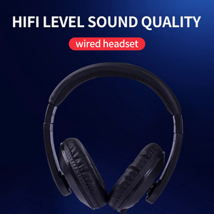 HIFI Surround filaire <span class=keywords><strong>casque</strong></span> supra-auriculaire <span class=keywords><strong>sans</strong></span> Microphone léger pliable stéréo basse <span class=keywords><strong>casque</strong></span> casques 3.5mm pour ordinateur portable - Product Image 4