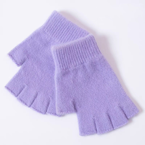 Gants mi-doigts en laine mérinos pour homme, chauds pour l'hiver, mitaines tendance pour enfants, gants sans doigts en tricot pour <span class=keywords><strong>femme</strong></span>, gants en cachemire côtelés - Product Image 1