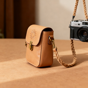 Sản Xuất Cổ Điển Cổ Điển Da Chính Hãng Logo Dập Nổi Vuông Máy Ảnh Túi Crossbody Vai Túi Cho Fujifilm Instax - Product Image 2