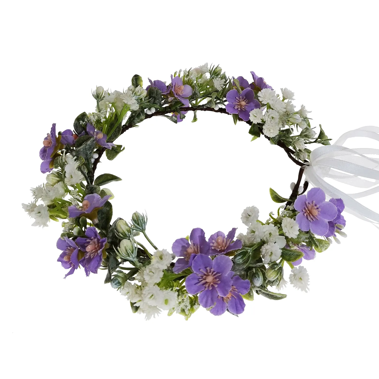 Hochzeitskopfband blumiger Haarband Brautblumenkrone Girlande Tiara Hochzeitskrone mit Blumen blumiger Haarkrone