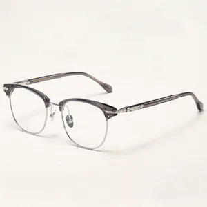 Benyi 2024 Latest Hot Selling Eyeglasses Optical Trendy Spectacle Fashion Design Luxury Half Frame Reading Glasses For Men Women