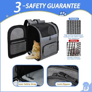 Miễn Phí Mẫu Mèo Tàu Sân Bay Cho Lớn Mèo 20 Lbs, Mềm Mại Hai Mặt Thoáng Khí Lưới Mèo Du Lịch Tàu Sân Bay, Lớn Mèo Hãng Hàng Không Đã Được Phê Duyệt - Product Image 4