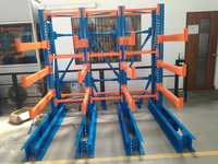 Étagère cantilever multi-niveaux double face en acier inoxydable, protection anticorrosion par peinture en poudre, hauteur verticale 3000 mm, usage intensif