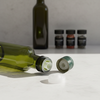 Bouchons anti-déversement universels en aluminium et plastique de 31,5 x 24 mm avec bec verseur pour bouteilles d'huile et récipients en verre