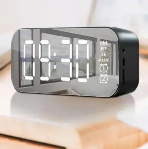 Yaba — réveil sans fil de haute qualité, haut-parleur bt <span class=keywords><strong>avec</strong></span> <span class=keywords><strong>Radio</strong></span> Fm, réveil <span class=keywords><strong>avec</strong></span> alarme, miroir, nouveau modèle 2019 - Product Image 1