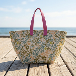 Premium Cotton Shopping Bag with Vintage <b>Botanical</b> Floral <b>Print</b> | Reusable Fabric Carry Bag for Grocery, Retail, Beach - Product Image 1
