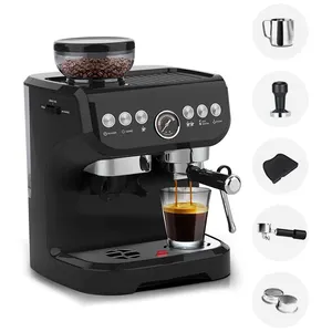 Dupla caldeira moagem sistema integração café fresco em pó máquina café expresso italiano