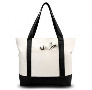 Muestra gratuita, nuevo diseño 2022, elegante bolso tote ODM con bolsillo externo, cierre de cremallera superior, artículos esenciales para el día a día - Product Image 1