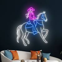 Enseigne néon LED personnalisée Cowgirls pour le dropshipping avec conception gratuite pour boutique, entreprise, bureau, maison, fête d'anniversaire, éclairage néon