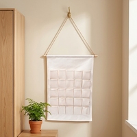 Calendrier de l'Avent de Noël vierge pour sublimation, rectangulaire, créatif, sac de rangement suspendu en coton et lin, 40x59cm, décoratif de Noël