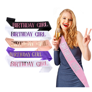 Écharpe de reine d'anniversaire OEM en gros avec lettres scintillantes intégrées, idéale pour les fêtes de mariage, les surprises et les cadeaux amusants pour femmes - Product Image 1