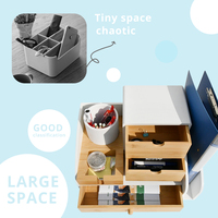 Organisateur de bureau moderne en bois massif 2026 avec support de rangement réglable pour dossiers et livres pour bureau, maison, chambre - Conception convertible
