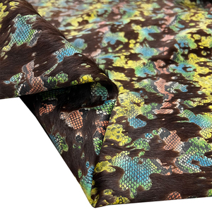 Màu nâu sẫm da chính hãng với lông ngựa màu-in <span class=keywords><strong>Python</strong></span> mô hình cho túi xách và quần áo - Product Image 3