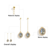 Boucles d'oreilles sophistiquées en argent sterling 925 pour femmes, zircone cubique brillante de luxe, surface polie et lisse
