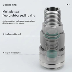 304 Edelstahl C-Typ Selbstverriegelnde Schnellkupplungen - Steckverbinder Männlich/Weiblich für Hochtemperatur- und Hochdruck-Pneumatik - Product Image 2