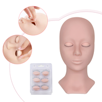 Silicone Plat Modèle Pratique Extension de Cils Tête de Mannequin Layered Eye Lids pour Cils Formation Beauté et Salon Application