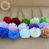 Hydrangea artificielle blanche en soie à tige unique de 21 cm, best-seller, fleur d'hortensia pas chère pour l'arrangement floral de table de mariage