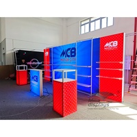 Boîte à lumière SEG rétroéclairée en aluminium sur pied personnalisée, par sublimation, pour les entrepreneurs en affichage de stands d'exposition et événements