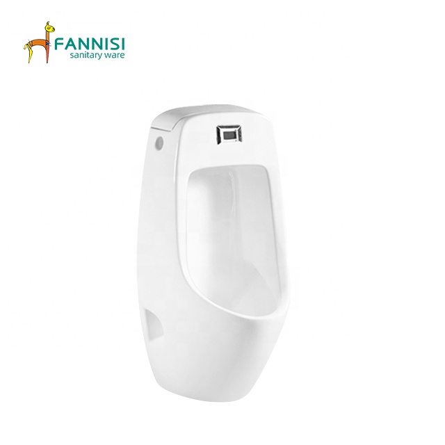 Ceramic wall mounted urinal installation auto sensor urinal bowl toilet for public male wc set