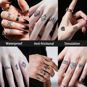 Juego de <span class=keywords><strong>Tatuajes</strong></span> Temporales con Diseños <span class=keywords><strong>Pequeños</strong></span>, Tatuaje Semipermanente a Prueba de Agua, Dura 2 Semanas, Tatuaje Herbal Realista <span class=keywords><strong>para</strong></span> Dedos, Brazos y Cuerpo - Product Image 4