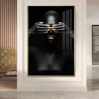 Image Acrylique Impressions Sans Cadre Acrylique Peinture Électrique Tissu Portrait Toile Peinture Mur Art Meilleure Vente Abstrait Noir