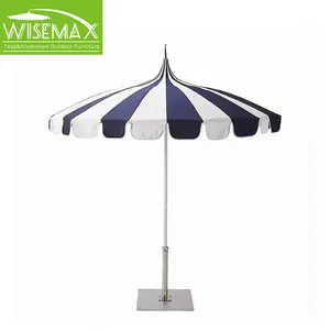 WISEMAX FURNITURE Nordic Outdoor Umbrella Aluminum Pole Umbrella With Hanging Edge Polyester Sunshade Umbrella For Seaside Beach