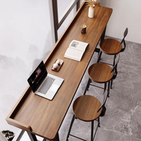 Nouvelle chaise de Table haute en bois massif Simple pour la maison Bar jardin Restaurant longue conception de mur de fenêtre de déflecteur étroit pour cave à vin