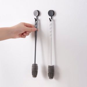 Household Multifunctional Silicone Long Handle TPR Grip Cup Teapot <b>Bottle</b> Cleaning <b>Brush</b> - Product Image 4