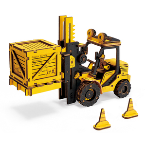 <span class=keywords><strong>Robotime</strong></span> <span class=keywords><strong>Rokr</strong></span> DIY Miniature Jouets Bois Artisanat TG413K Chariot Élévateur Assemblé Voiture Modèle Kit <span class=keywords><strong>3D</strong></span> Puzzles En Bois - Product Image 1