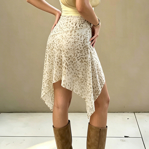 Women's High Waist Asymmetrical Leopard Print Midi <b>Skirt</b> Fashion Irregular Hem Bodycon Pencil <b>Skirt</b> Casual Streetwear - Product Image 3