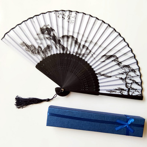 [I AM YOUR <strong>FANS</strong>]Recuerdos De Boda Quality Silk Bamboo <strong>Hand</strong> <strong>Fan</strong> and Dark Paper Box <strong>Personalised</strong> <strong>Hand</strong> <strong>Fan</strong> for Gifts - Product Image 4