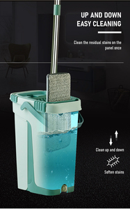 Nhà Máy Cung Cấp Chất Lượng Cao Xoay Sợi Nhỏ Cực Thép Lau Phẳng Cho Hộ Gia Đình Khô Và Ướt Sàn Lau Xô Đặt - Product Image 3