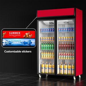 Bán Buôn Tùy Chỉnh Thương Mại Tủ Lạnh Showcase Hiển Thị Đôi Cửa Kính Đồ Uống Bia Tủ Lạnh Uống Hiển Thị Tủ Lạnh - Product Image 2