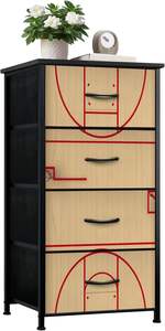 Terrain de <span class=keywords><strong>basket</strong></span> Texture en bois commode 4 tiroirs sport thème organisateur de stockage pour salon <span class=keywords><strong>chambre</strong></span> décor à la maison en Stock - Product Image 2
