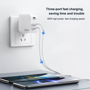 65 W GaN <span class=keywords><strong>Chargeur</strong></span> Charge Rapide 3 Ports Type C PD USB <span class=keywords><strong>Chargeur</strong></span> <span class=keywords><strong>avec</strong></span> QC 4.0 3.0 <span class=keywords><strong>Chargeur</strong></span> Rapide pour <span class=keywords><strong>iPhone</strong></span> 12 Pro <span class=keywords><strong>IPad</strong></span> - Product Image 2