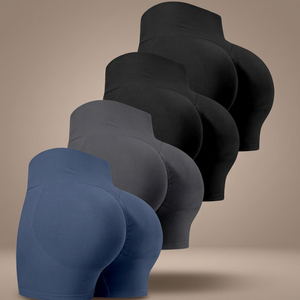 Pantalones Cortos de Yoga para Mujer, Tallas Grandes, de Nylon Lavado, Elásticos, de Secado Rápido, Transpirables, de Cintura Alta, con Efecto Scrunch Butt, ¡Venta Caliente! - Product Image 3
