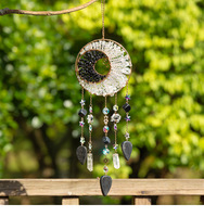 Décoration d'intérieur artisanale en pierre naturelle, style bohème irrégulier, moderne et minimaliste, avec cristaux soleil et lune, pour le dropshipping