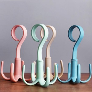 DS2855 Cintre rotatif en plastique pour serviettes, soutiens-gorge, vêtements, chaussettes, séchage de <span class=keywords><strong>linge</strong></span>, organisateur rotatif à 360 degrés avec 4 crochets - Product Image 4