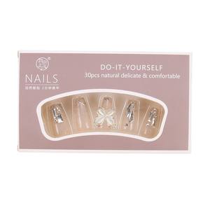 Uñas postizas francesas cuadradas hechas a mano de ABS con diseño de mariposa, de alta gama, venta al por mayor. - Product Image 5