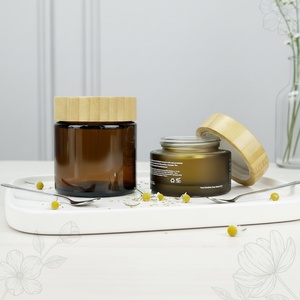 Tarro de 1oz 15g para Mantequilla Corporal con Estampado en Caliente, Tarro de Vidrio Ámbar Cosmético con Tapa de Plástico para Crema de Ojos y Aceite Esencial, Ecológico - Product Image 1