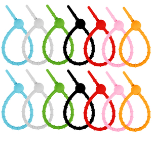Attaches-câbles en silicone colorés pour rangement de cordons, câbles de données, porte-clés DIY - Product Image 1