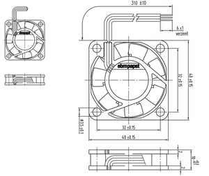 412F/2H 40mm พัดลมแกน DC 12VDC 7200RPM 11CFM 1.5W บอลแบริ่งการควบคุมการเข้าถึงพัดลมระบายความร้อน - Product Image 4