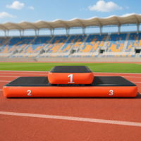 Podium Gonflable Portable 123 pour Remise de Prix, Plateforme Scénique pour Événements Sportifs, Marathons, Compétitions de Gymnastique