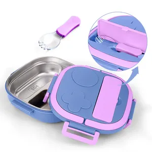 Kids 304 Stainless Steel Bento Box, Leakproof <b>Lunch</b> Box with Built-In Utensils for Toddlers & School, Food Safe - Product Image 3