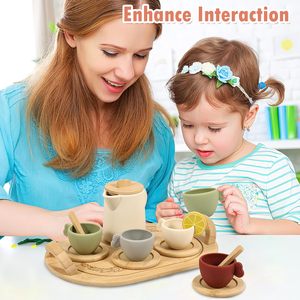 Cadeaux d'anniversaire personnalisés pour les petits garçons filles ensemble de fête de thé en bois jouets d'éducation précoce pour enfants cadeaux de fête des enfants en gros - Product Image 6