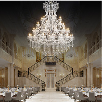 Best-seller K9 Cristal Hall d'hôtel Villa Décoration de restaurant personnalisée Grand lustre à led Suspension de plafond de luxe